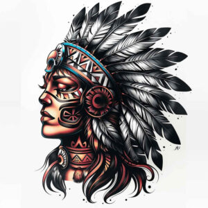 native-spiritual-culture-tattoo-neotraditional-vivid-detail-for-shoulder – tattoo design ideas free ai generated – Gallery: native-american-women-inkby-ai