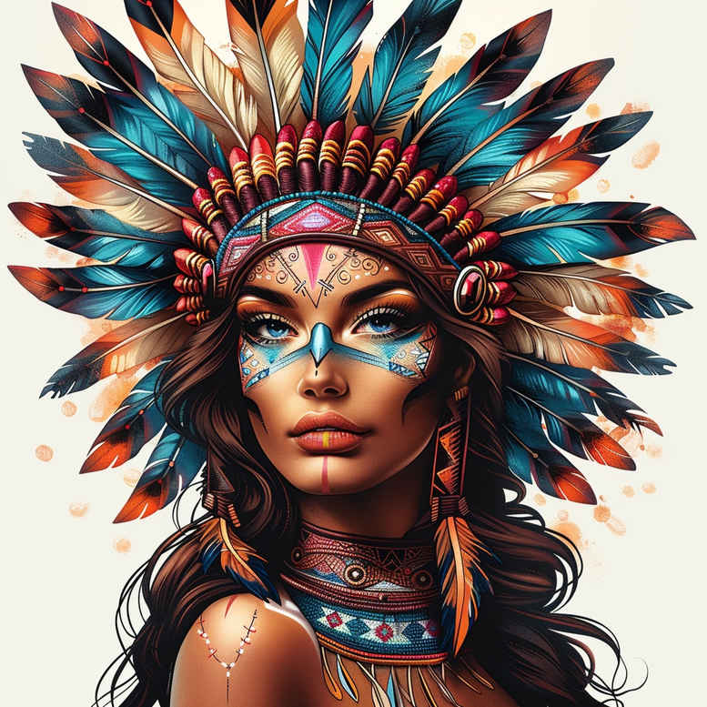 native-culture-tattoo-realism-perfect-proportions-for-nape – tattoo design ideas free ai generated – Gallery: native-american-women-inkby-ai