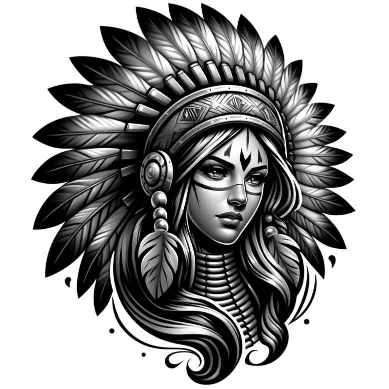 native-ethnic-tattoo-neotraditional-rich-shading-for-shin – tattoo design ideas free ai generated – Gallery: native-american-women-inkby-ai