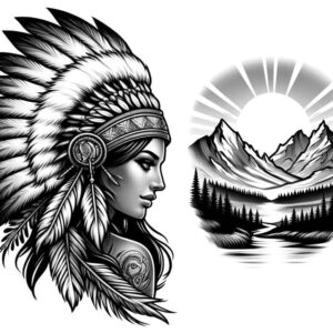 native-motifs-tattoo-surrealism-whimsical-for-spine – tattoo design ideas free ai generated – Gallery: native-american-women-inkby-ai