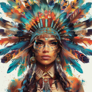 native-american-women tattoo design ideas strong contrast ancestral for palm