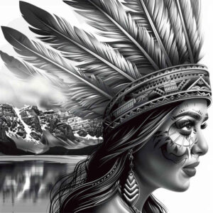 native-american-women tattoo design ideas Surrealism fantasy-inspired ceremonial for neck