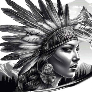 native-american-women tattoo design ideas Surrealism timeless cultural pride embodying strength