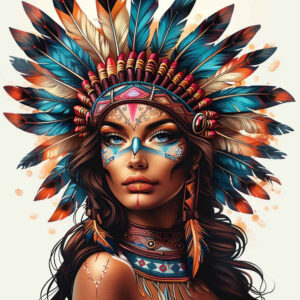 native-american-women tattoo design ideas expressive color feathers for foot