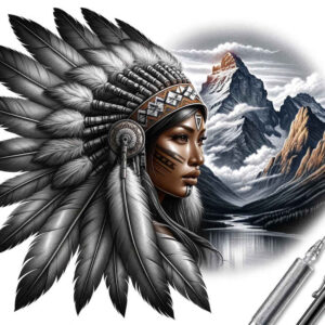native-american-women tattoo design ideas fine-line feminine for biceps