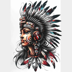 native-american-women tattoo design ideas esoteric symbolism intricate patterns for collarbone