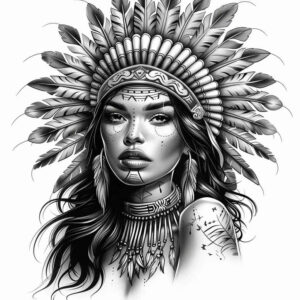 native-american-women tattoo design ideas elaborate spiritual for upper back