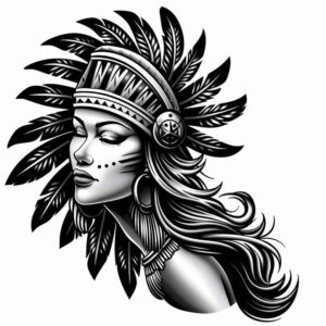 native-american-women tattoo design ideas Realism color precision spiritual symbols stands for courage