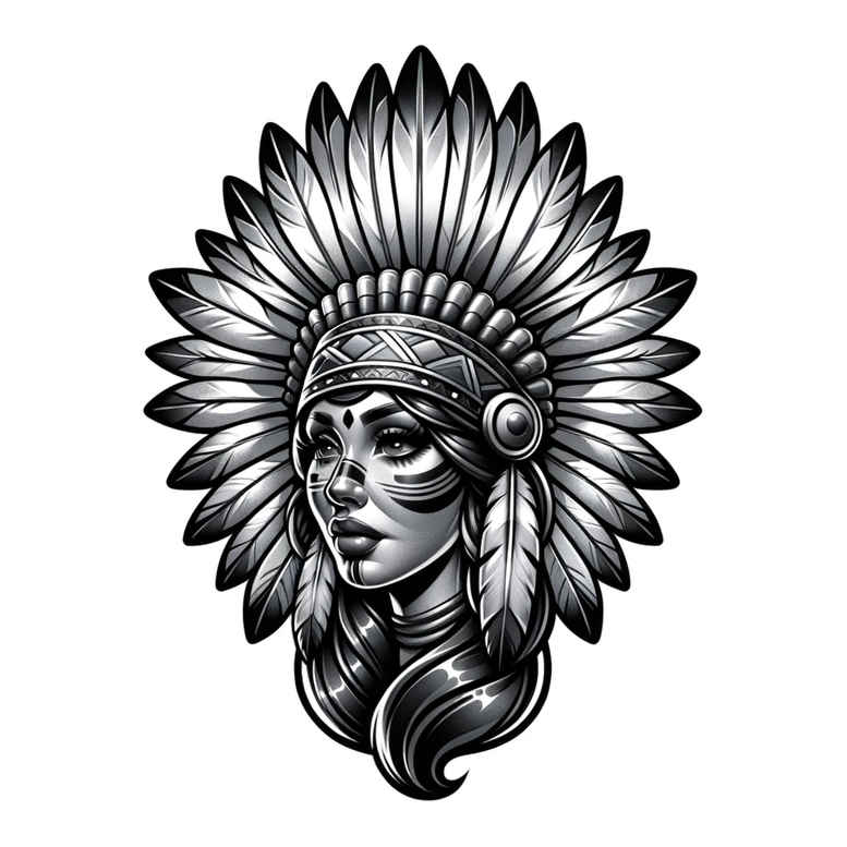native-american-women tattoo design ideas Realism skin realism symbolic shows determination