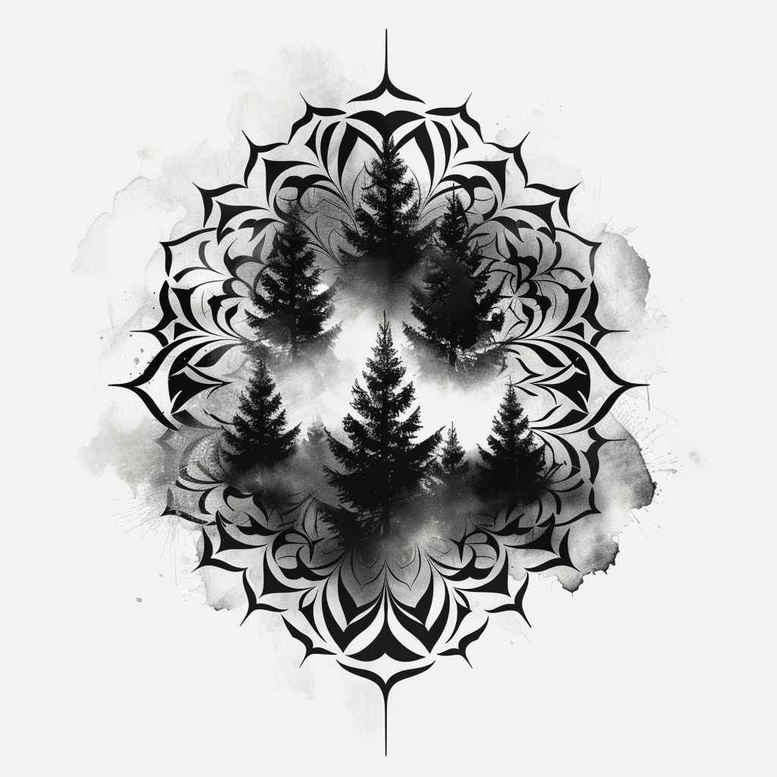 for-women – tattoo design ideas free ai generated – ornamental – for-upper-shoulder – Gallery: nature-and-geometry-inkby-ai