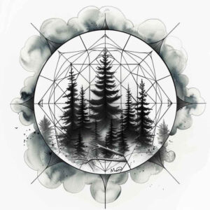 geometric-elements – tattoo design ideas free ai generated – circle-of-unity – for-side-torso – Gallery: nature-and-geometry-inkby-ai