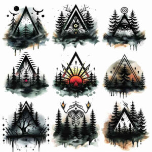geometric-elements – tattoo design ideas free ai generated – serenity – for-elbow – Gallery: nature-and-geometry-inkby-ai