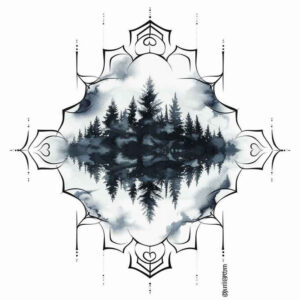 geometric-elements – tattoo design ideas free ai generated – soft-curves – for-hip – Gallery: nature-and-geometry-inkby-ai