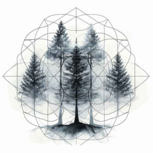 geometric-harmony – tattoo design ideas free ai generated – circular-grid – for-spine – Gallery: nature-and-geometry-inkby-ai