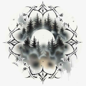 geometric-loops – tattoo design ideas free ai generated – continuous-pattern – for-back-of-neck – Gallery: nature-and-geometry-inkby-ai