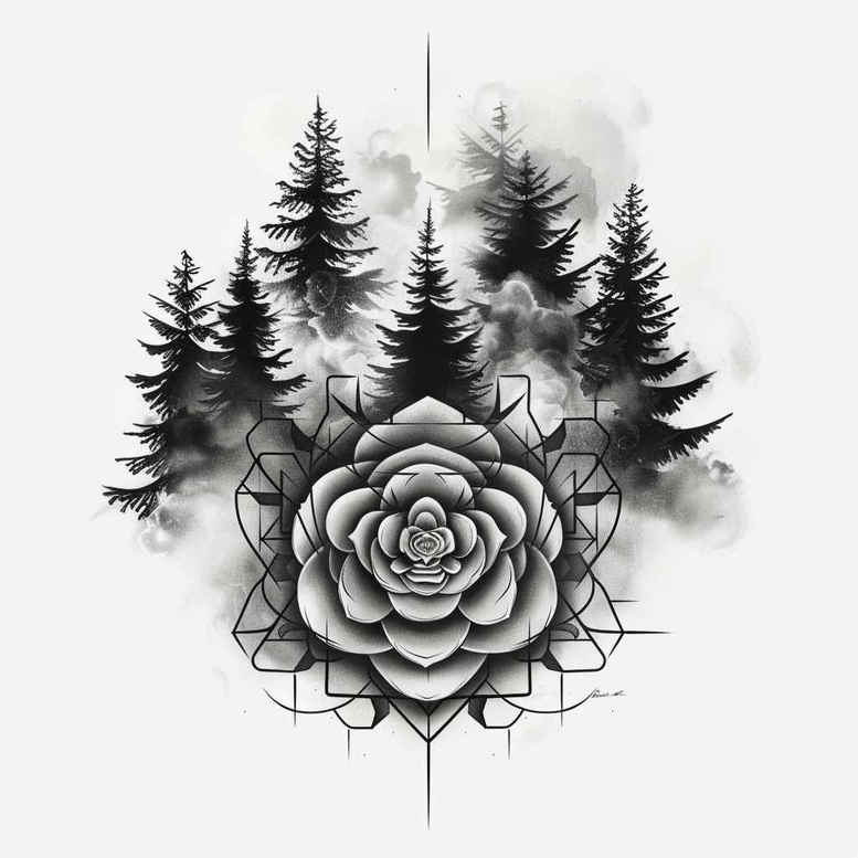 geometric-loops – tattoo design ideas free ai generated – holy-pattern – for-inner-arm – Gallery: nature-and-geometry-inkby-ai