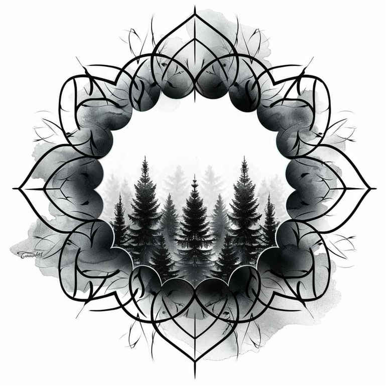 geometric-loops – tattoo design ideas free ai generated – ornamental-mandala – for-side – Gallery: nature-and-geometry-inkby-ai