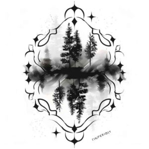 geometric-loops – tattoo design ideas free ai generated – ornamental-web – for-ankle – Gallery: nature-and-geometry-inkby-ai