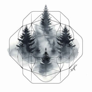 geometric-loops – tattoo design ideas free ai generated – puzzle-pattern – for-arm – Gallery: nature-and-geometry-inkby-ai