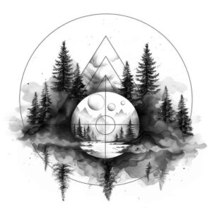 geometric-patterns-and-plants – tattoo design ideas free ai generated – circle-segments – for-fingers – Gallery: nature-and-geometry-inkby-ai