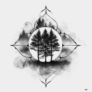 geometric-patterns-and-plants – tattoo design ideas free ai generated – micro-mandala – for-ankle – Gallery: nature-and-geometry-inkby-ai