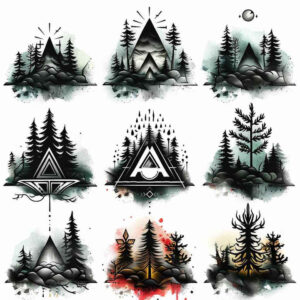 geometric-patterns-and-plants – tattoo design ideas free ai generated – symmetric – for-inner-arm – Gallery: nature-and-geometry-inkby-ai