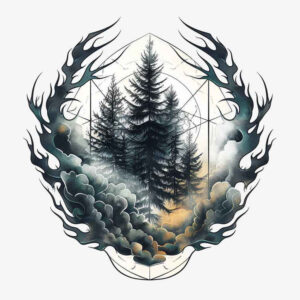 geometric-patterns – tattoo design ideas free ai generated – celestial – for-shin – Gallery: nature-and-geometry-inkby-ai