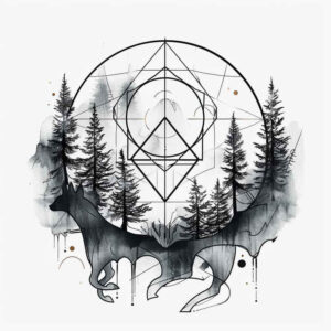 geometric-patterns-on-body – tattoo design ideas free ai generated – radiating-symmetry – for-shoulder-blade – Gallery: nature-and-geometry-inkby-ai