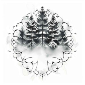 geometric-petals – tattoo design ideas free ai generated – harmony – for-back-of-neck – Gallery: nature-and-geometry-inkby-ai