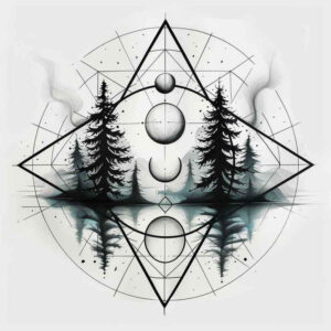 geometric-plant-patterns – tattoo design ideas free ai generated – centered – for-toe – Gallery: nature-and-geometry-inkby-ai