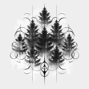 geometric-plant-patterns – tattoo design ideas free ai generated – dynamic-center – for-ankle – Gallery: nature-and-geometry-inkby-ai