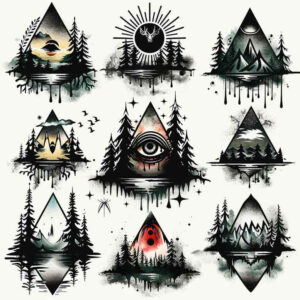 geometric-structure – tattoo design ideas free ai generated – circular-lace – for-behind-ear – Gallery: nature-and-geometry-inkby-ai