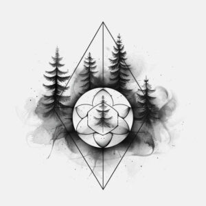geometric-structure – tattoo design ideas free ai generated – delicate-outline – for-biceps – Gallery: nature-and-geometry-inkby-ai
