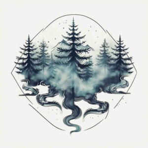 geometric-structure – tattoo design ideas free ai generated – fine-line – for-behind-ear – Gallery: nature-and-geometry-inkby-ai