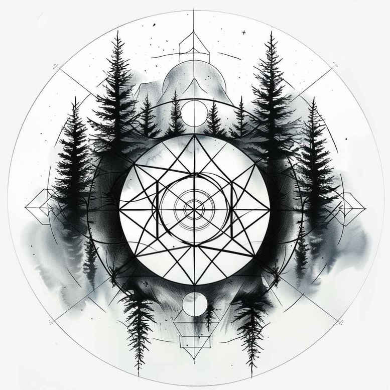 geometric-symmetry – tattoo design ideas free ai generated – geometric-pattern – for-hand – Gallery: nature-and-geometry-inkby-ai