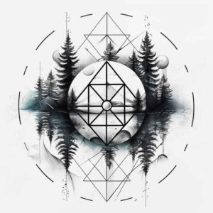geometric-textures – tattoo design ideas free ai generated – circle-of-unity – for-back-of-neck – Gallery: nature-and-geometry-inkby-ai