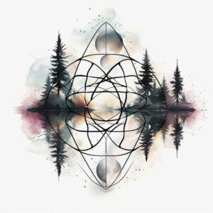geometric-textures – tattoo design ideas free ai generated – dynamic-center – for-side – Gallery: nature-and-geometry-inkby-ai