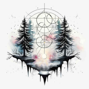 geometric-textures – tattoo design ideas free ai generated – fine-line – for-upper-arm – Gallery: nature-and-geometry-inkby-ai