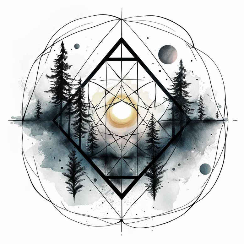 geometric-textures – tattoo design ideas free ai generated – intricate-web – for-upper-shoulder – Gallery: nature-and-geometry-inkby-ai