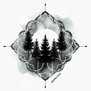 geometric-waves – tattoo design ideas free ai generated – intricate – for-nape – Gallery: nature-and-geometry-inkby-ai