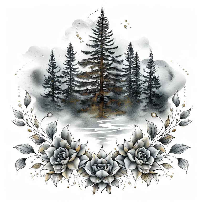 geometric-waves – tattoo design ideas free ai generated – ornamental-rays – for-full-back – Gallery: nature-and-geometry-inkby-ai