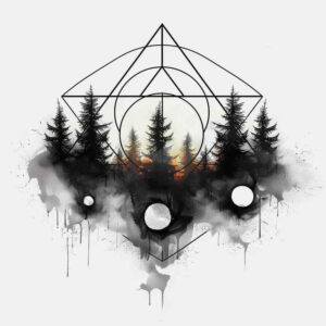geometry-and-light – tattoo design ideas free ai generated – delicate-arcs – for-upper-chest – Gallery: nature-and-geometry-inkby-ai