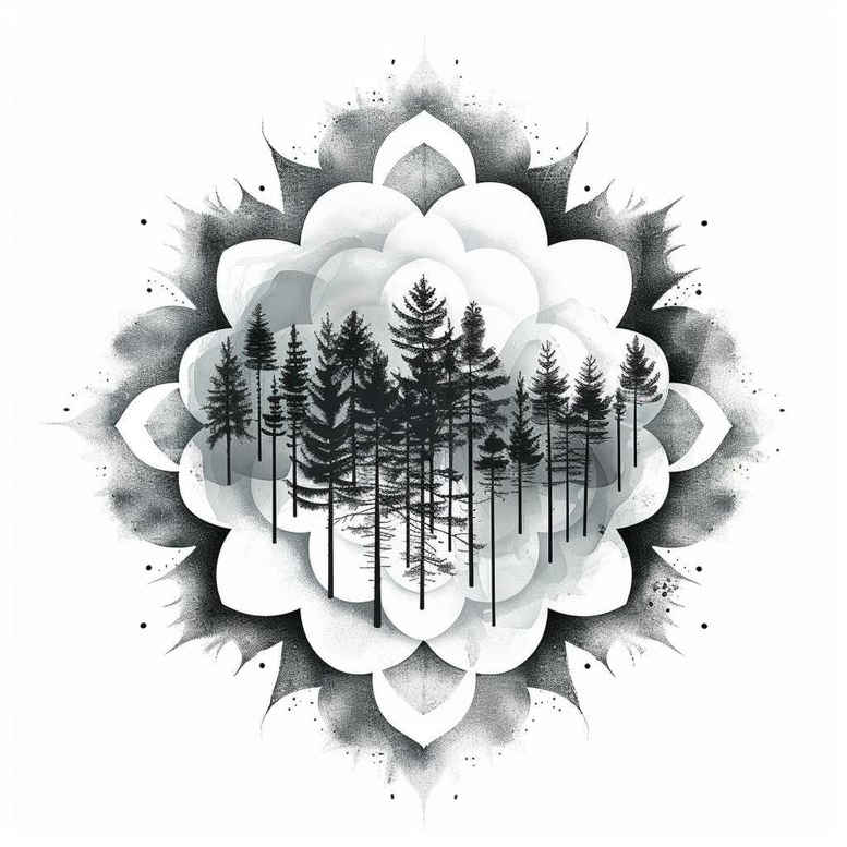 geometry-and-light – tattoo design ideas free ai generated – orderly – for-forearm – Gallery: nature-and-geometry-inkby-ai