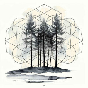 geometry-and-light – tattoo design ideas free ai generated – ornamental-swirl – for-knee – Gallery: nature-and-geometry-inkby-ai