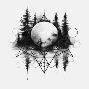 geometry-and-plants – tattoo design ideas free ai generated – harmony-lines – for-foot – Gallery: nature-and-geometry-inkby-ai