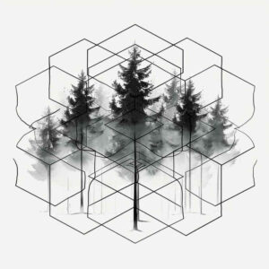 leaf-patterns – tattoo design ideas free ai generated – ethereal – for-thigh – Gallery: nature-and-geometry-inkby-ai