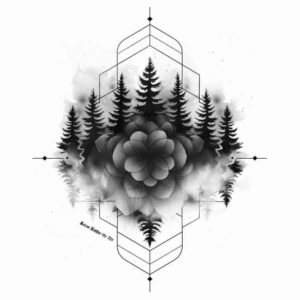 leaf-patterns – tattoo design ideas free ai generated – hypnotic – for-stomach – Gallery: nature-and-geometry-inkby-ai
