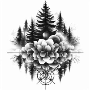 natural-contours – tattoo design ideas free ai generated – meditative-art – for-stomach – Gallery: nature-and-geometry-inkby-ai