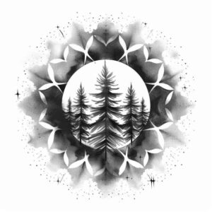 natural-curves – tattoo design ideas free ai generated – circular-pattern – for-side-torso – Gallery: nature-and-geometry-inkby-ai