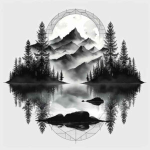 natural-curves – tattoo design ideas free ai generated – mesmerizing – for-shoulder – Gallery: nature-and-geometry-inkby-ai